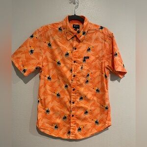 Matix L.A. Cali USA coral Toucan novelty print button up shirt. Men size…